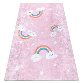 JUNIOR 52063.802 Washing Mat Rainbow, Clouds for Children Anti-slip - Pink, F.H.Kabis
