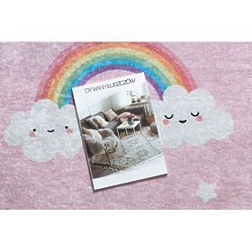 JUNIOR 52063.802 Washing Mat Rainbow, Clouds for Children Anti-slip - Pink, F.H.Kabis