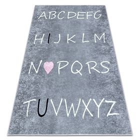 JUNIOR 52106.801 Washing Mat Alphabet for Kids Anti-Slip - Gray, F.H.Kabis