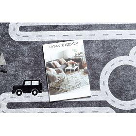 JUNIOR 52107.801 Washable Rug Bears, Animals, Streets for Kids Anti-Slip - Grey, F.H.Kabis