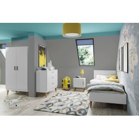 Two-door wardrobe KUBI - white, All Meble