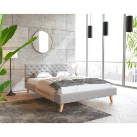 Upholstered bed California 120 x 200 cm - gray, FDM