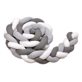 Knitted Bumper - White, Light Gray, and Dark Gray