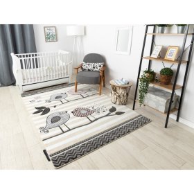 Children's carpet PETIT - Birds - beige-white, F.H.Kabis