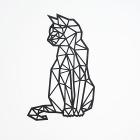 Wooden geometric painting - Cat - different colors, Elka Design