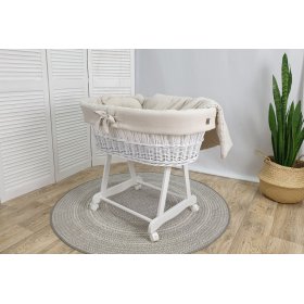 Wicker bed with equipment for a baby - beige, Ourbaby