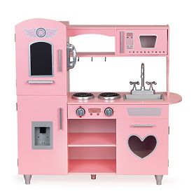 Large Wooden Kitchen for Children with Sound Effects Pink ECOTOYS, EcoToys