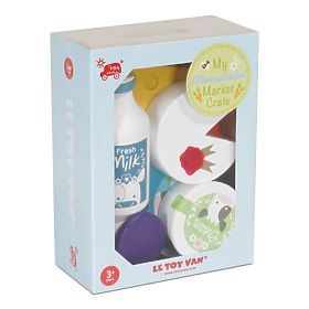 Le Toy Van Crate with dairy products