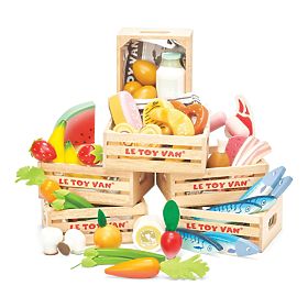 Le Toy Van Farm eggs in a crate
