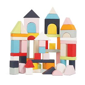 Le Toy Van Petilou Colorful Blocks in Cotton Bag 60 pcs