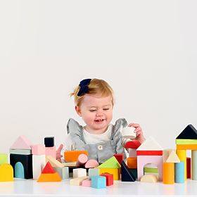 Le Toy Van Petilou Colorful Blocks in Cotton Bag 60 pcs