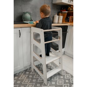 Sara Scandi Montessori learning tower - white, LilaBaby