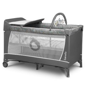 Travel cot with changing table - gray, Lionelo