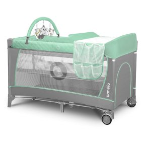Travel cot with changing table - green, Lionelo