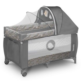 Travel cot LIONELO Sven plus - grey scandi, Lionelo