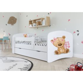 Ourbaby Children's Bed with Safety Rail - Teddy - White, All Meble