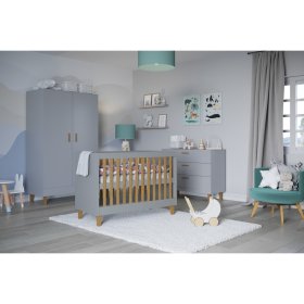 Baby cot KUBI 120 x 60 cm - gray, All Meble