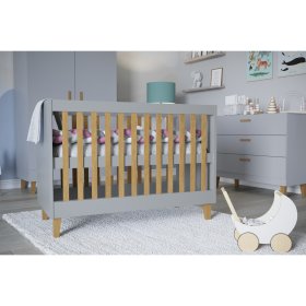 Baby cot KUBI 120 x 60 cm - gray, All Meble