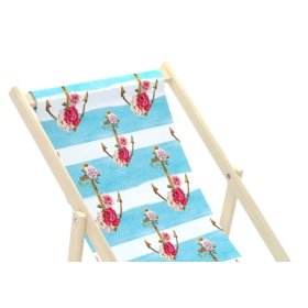 Beach chair Anchors with flowers - blue-white, Chill Outdoor