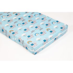 Mattress with a pattern - blue elephant