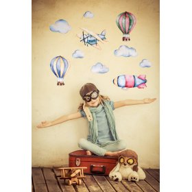 Decoration to wall balloons a planes