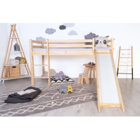 Children's raised bed Ourbaby Modo with a slide - pine