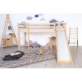 Children's raised bed Ourbaby Modo with slide - pine