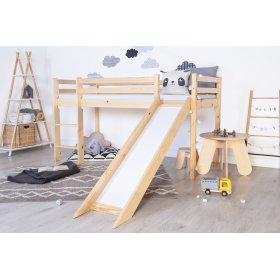 Children's raised bed Ourbaby Modo with slide - pine