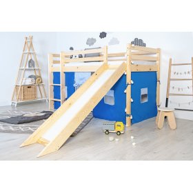 Children's raised bed Ourbaby Modo with a slide - pine, Litdrew