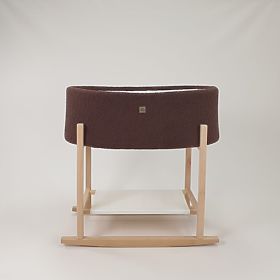 Moses Basket Teddy with Wooden Base - Brown