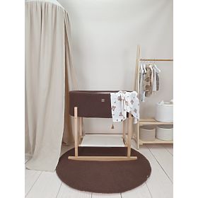 Moses Basket Teddy with Wooden Base - Brown