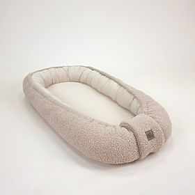 Muslin and Teddy Fleece Baby Nest - Beige