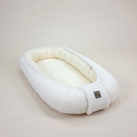 Muslin and Teddy Fleece Baby Nest - Ecru