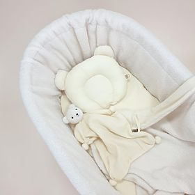 Natural Wicker Teddy Baby Cradle - Ecru Color Set, TOLO