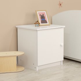 Children's bedside table LULU - smooth white, BabyBoo