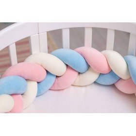 Braided guardrail 240 cm - pink with blue, TOLO