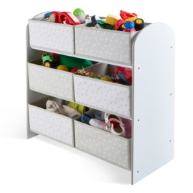 Toy organizer with gray and white boxes, Moose Toys Ltd 