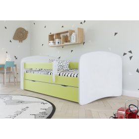 Children's bed with barrier Ourbaby - green-white