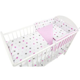 Bed linen set 120x90 cm Stars - pink