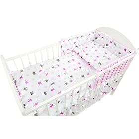 Bed linen set 120x90 cm Stars - pink