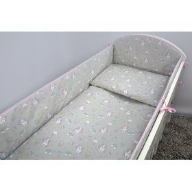 Crib bedding set 120x90cm Pony - grey