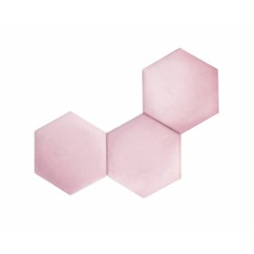 Hexagon upholstered panel - powder pink