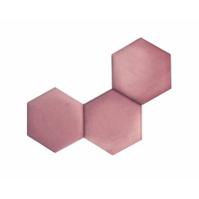 Hexagon upholstered panel - pink