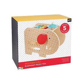 Petit Collage Wooden Musical Elephant 5-in-1, Petit Collage