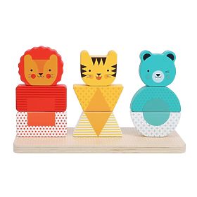 Petit Collage Wooden Stacking Puzzle Lion, Tiger and Bear, Petit Collage