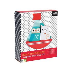 Petit Collage Wooden Stacking Tower Owl and Cat