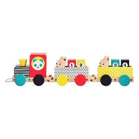 Petit Collage Wooden Train with Numbers and Animal Friends, Petit Collage