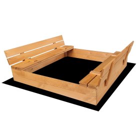Lockable sandpit with benches 120 x 120 - impregnated, SUN WOOD