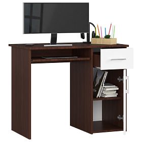 PIN WENGE / WHITE DESK