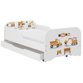 Baby bed MIKI 160 x 80 cm - Construction site, Wooden Toys